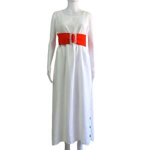 Nannette Keller White Cream Linen Dress Size Large